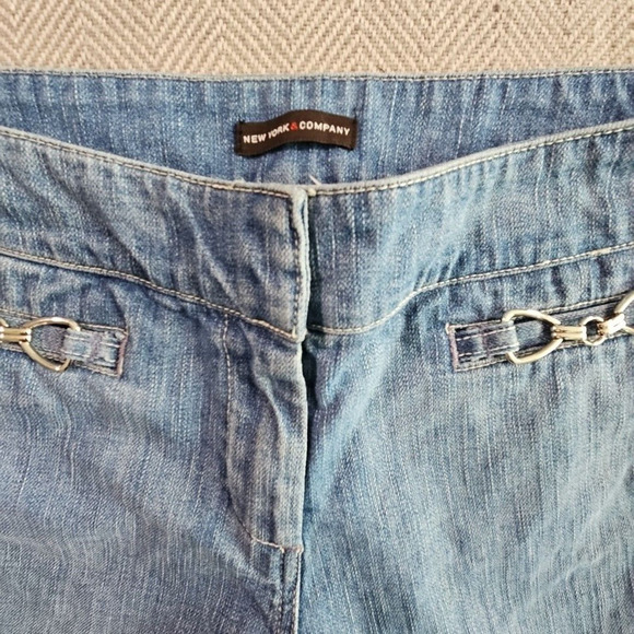 New York & Company Jeans Women's Denim 12 (32x31) Light Blue Wide Leg 11in Wide - Picture 14 of 16